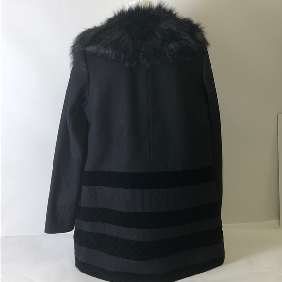 Antonio Melani Iluvia  Black Jacket Wool Fur New - Picture 6 of 7